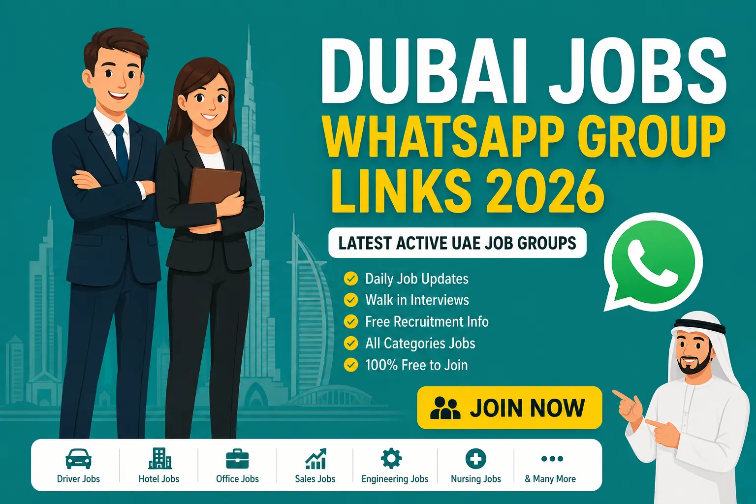 Dubai Jobs WhatsApp Group Links 2026 (Latest Active UAE Job Groups)